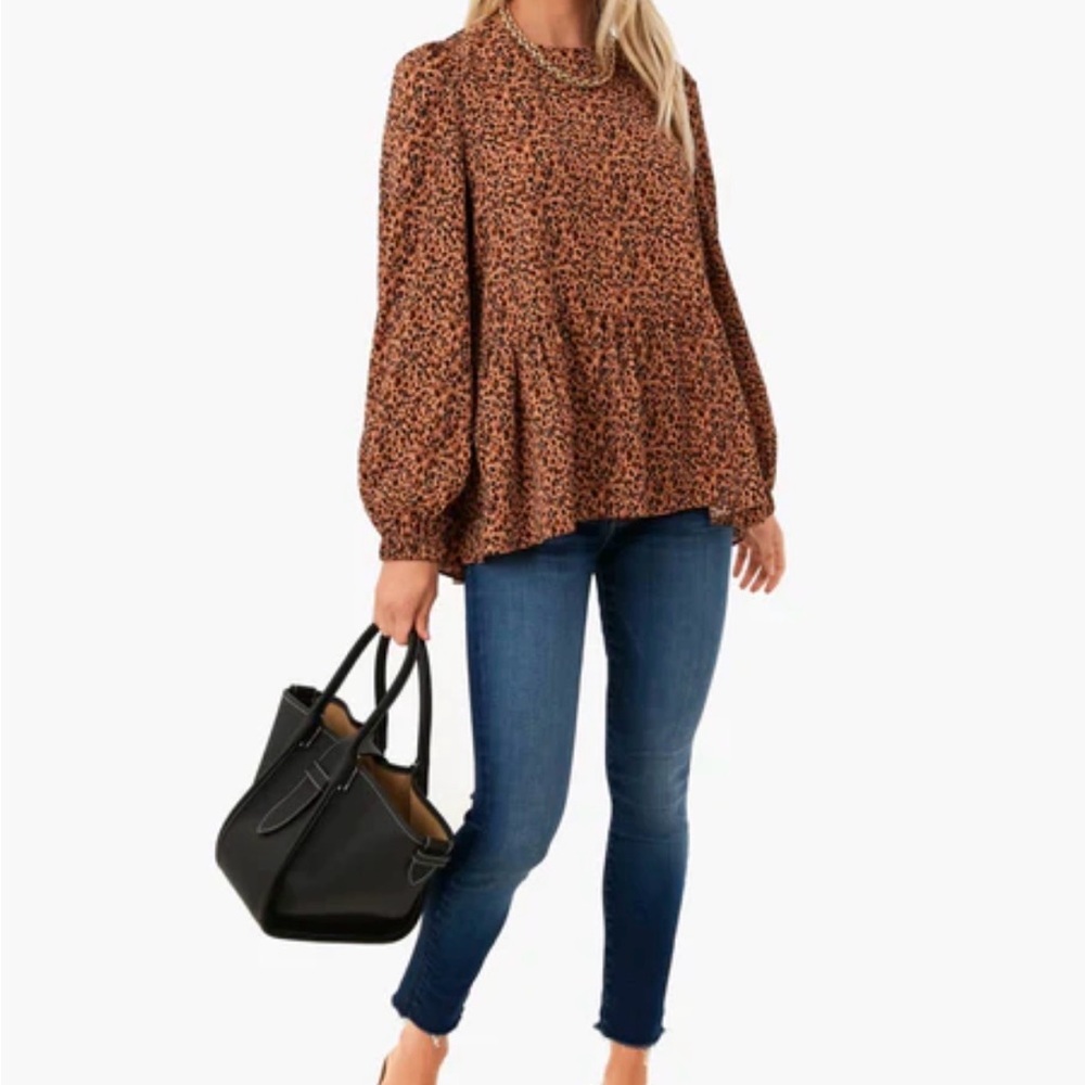 Tuckernuck Pomander Place Leopard Carlota Peplum Blouse